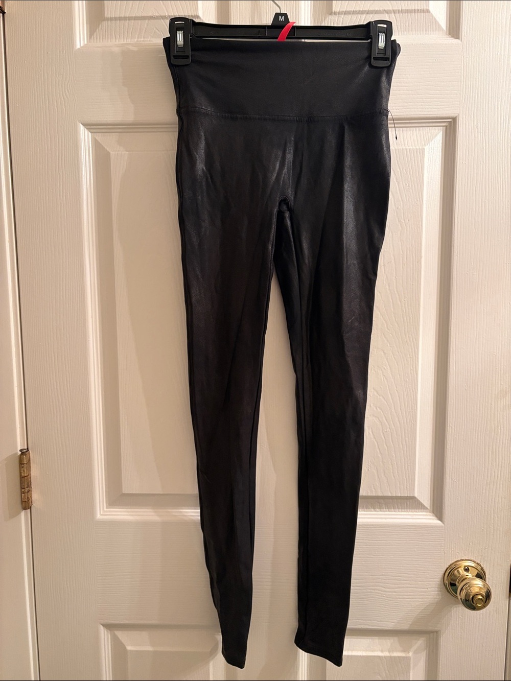 SPANX Black Faux-Leather Leggings